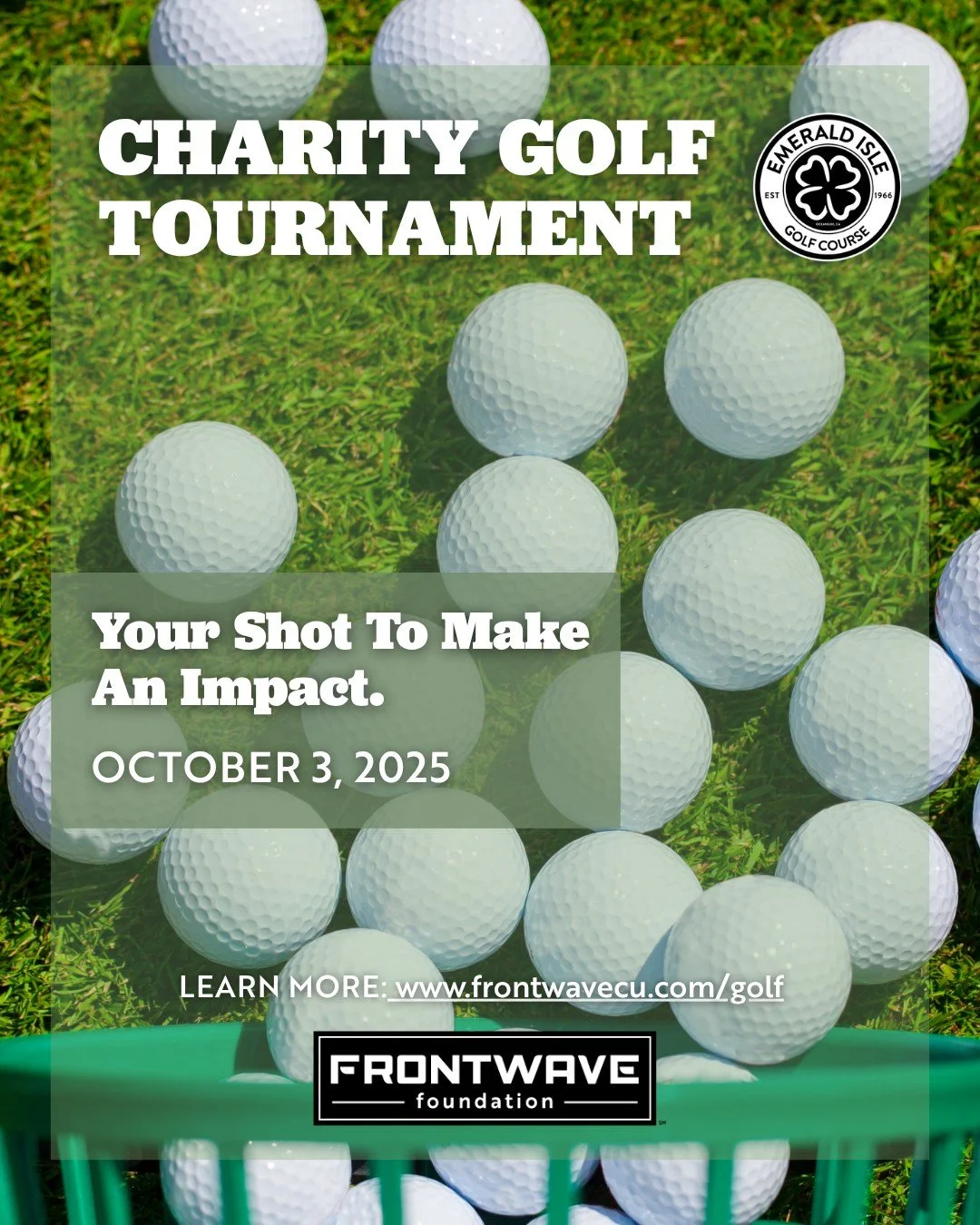 Tee Off for a Cause with the Frontwave Foundation! ⛳️✨

Join us Friday, October 3, at the stunning @EmeraldIsleGolf in Oceanside for our annual Charity Golf Tournament &mdash; a day of golf, connection, and community impact. Whether you're a golf pro