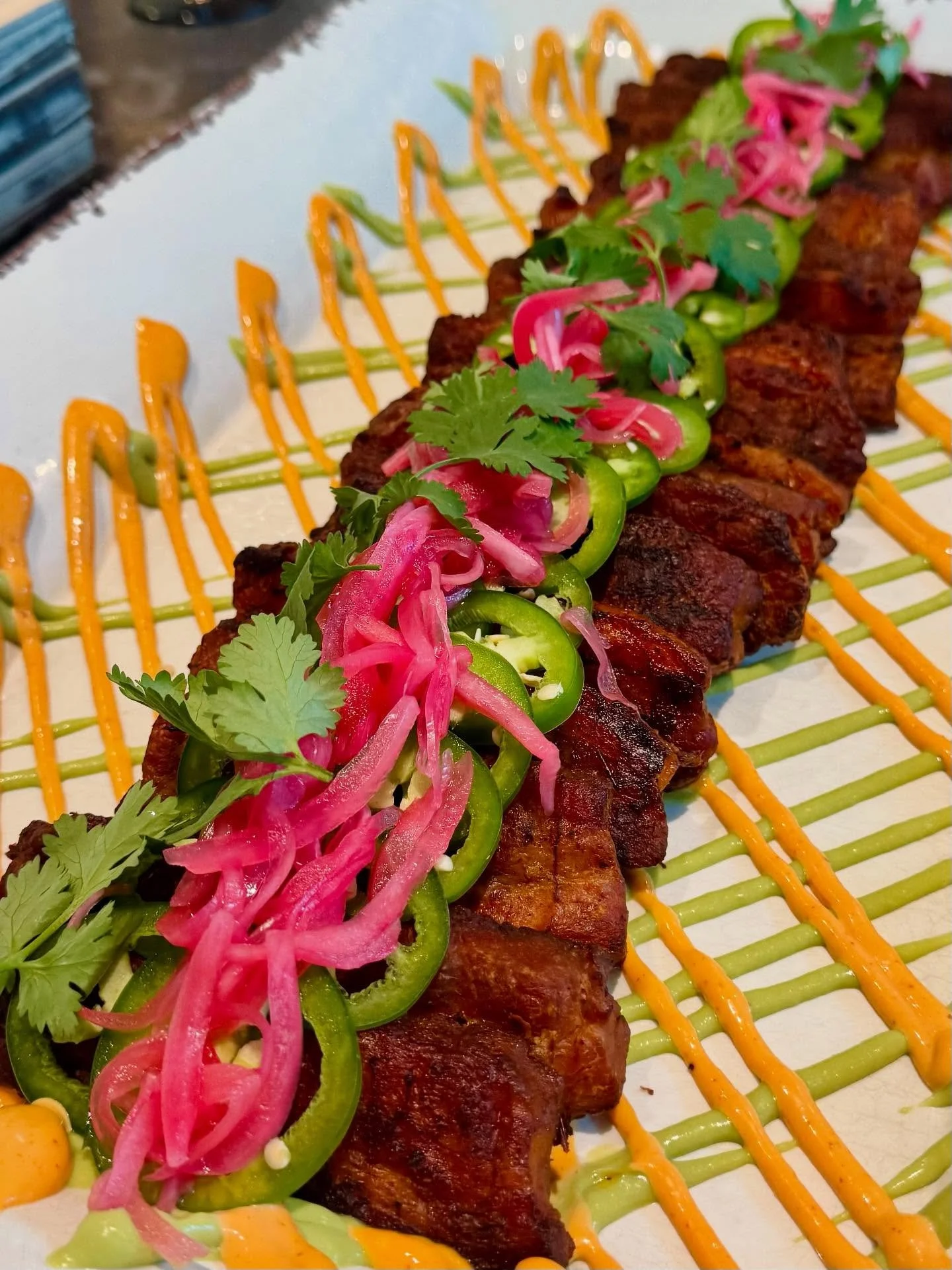 🔥 Taco Pegaso&rsquo;s Pork Belly Burnt Ends &amp; Smoked Shrimp Tostada are a flavor-packed duo made for your next event! Savory, smoky, refreshing, and downright delicious &mdash; the perfect bite every time. 🍤🔥

✨ Book us for catering and let th