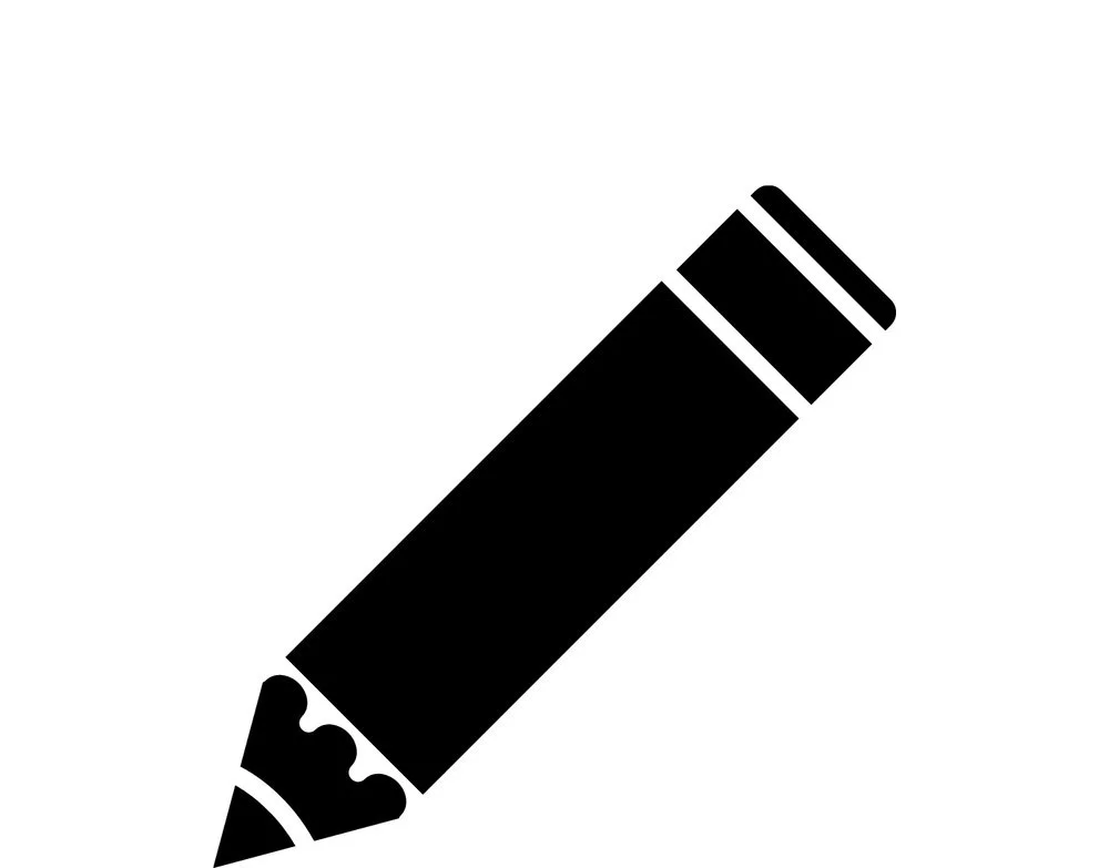 Icon of a black marker or pen at an angle with a cone-shaped tip.