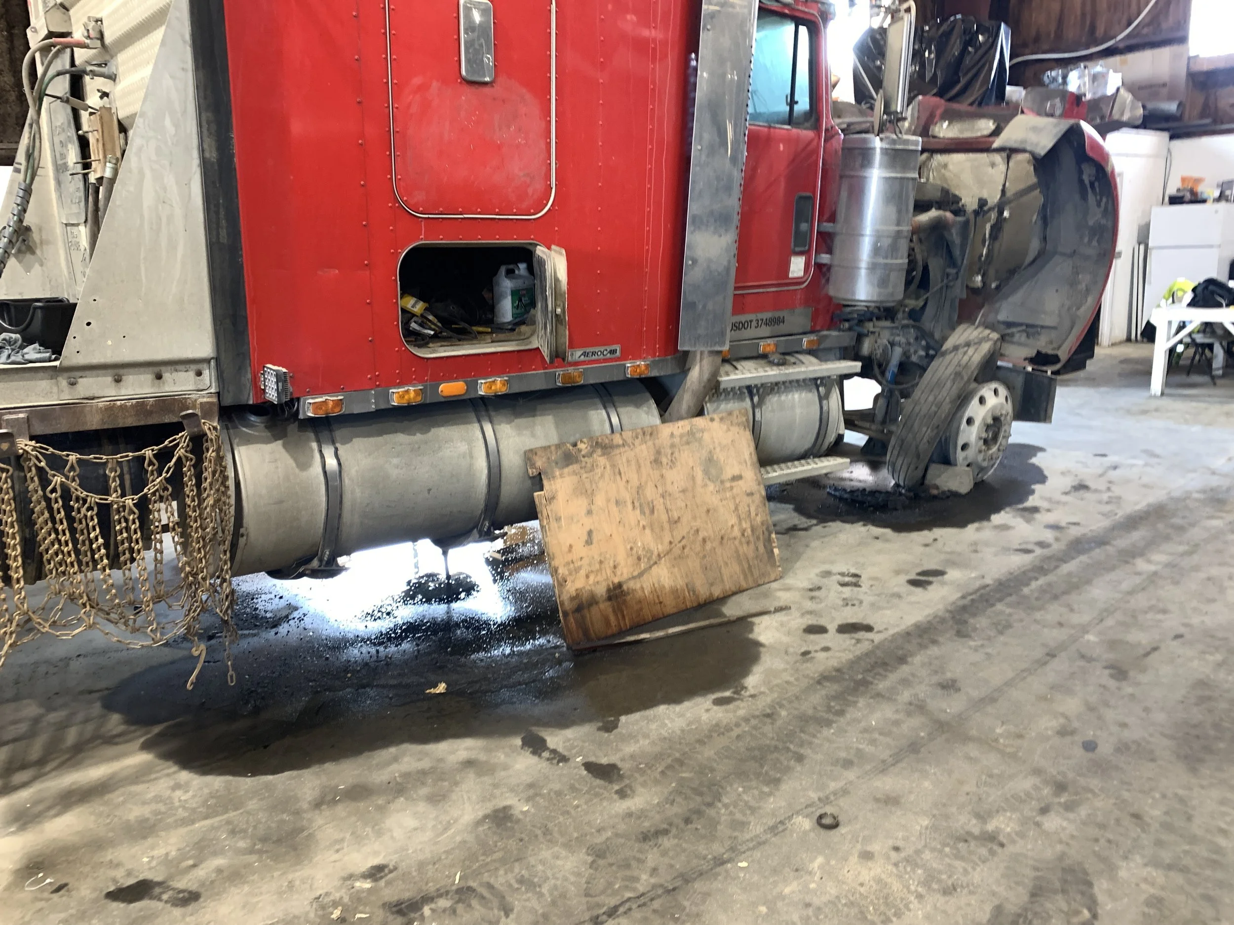 Indoor leaking truck