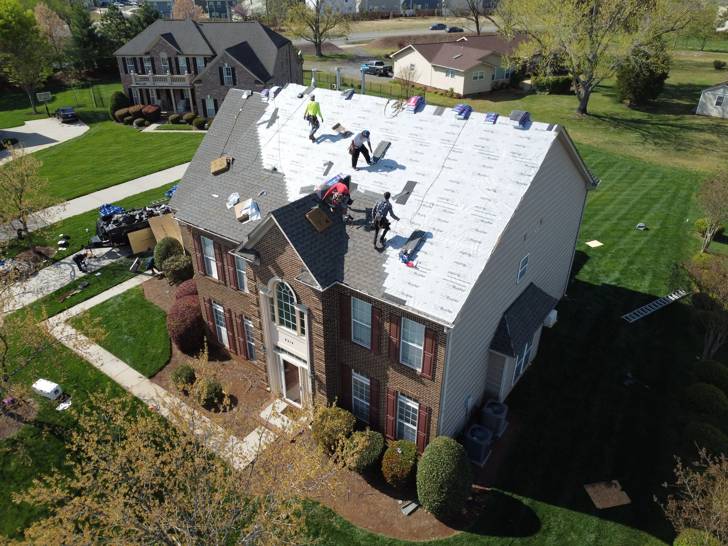 Storm damage roof replacement