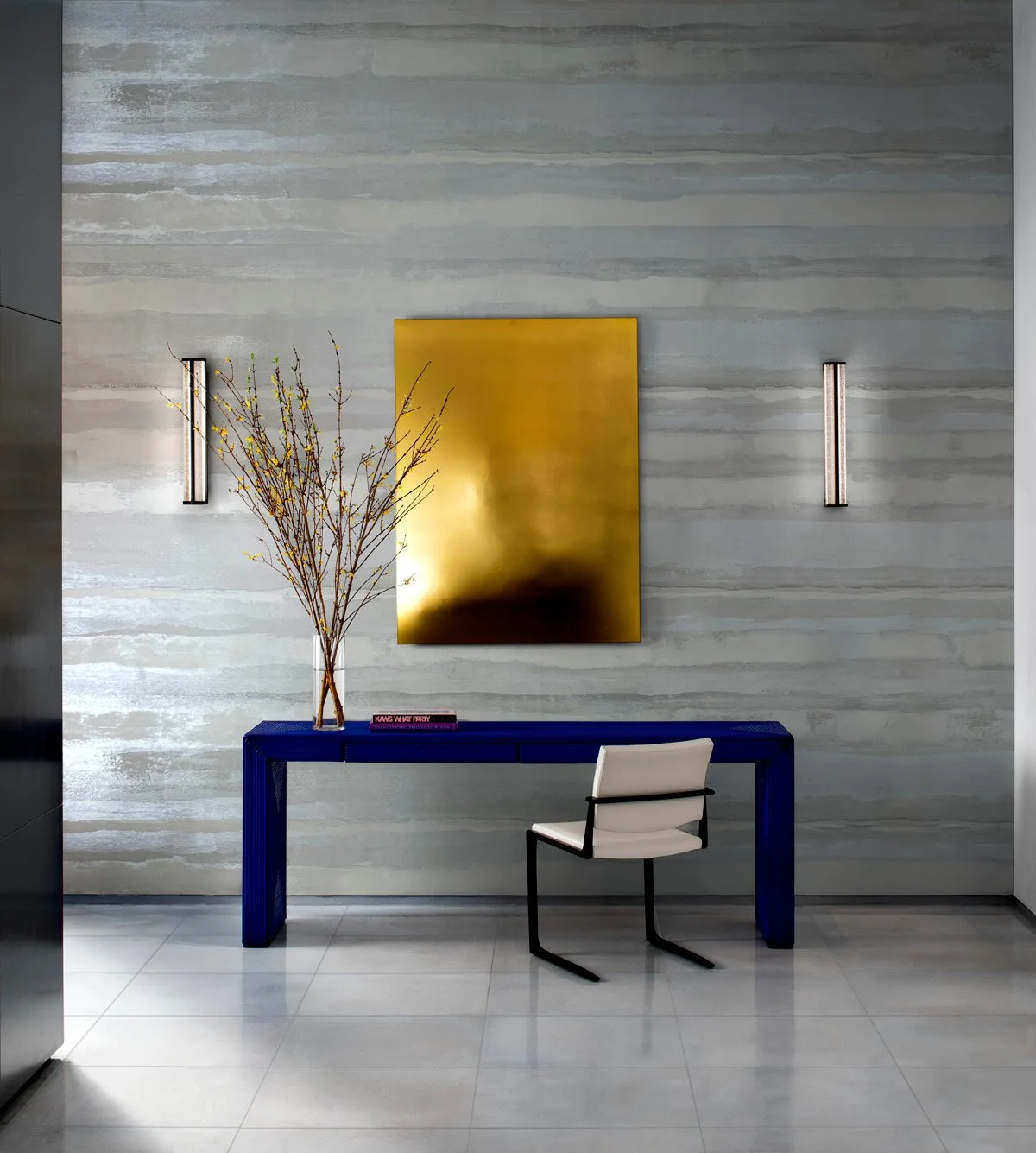  Nebula Vapor  • SKU 19-1063 • Nebula has gently undulating stripes and soft tonal palette evoke a tranquil skyscape, with subtle matte and shimmer finishes creating a quiet, luminous rhythm.