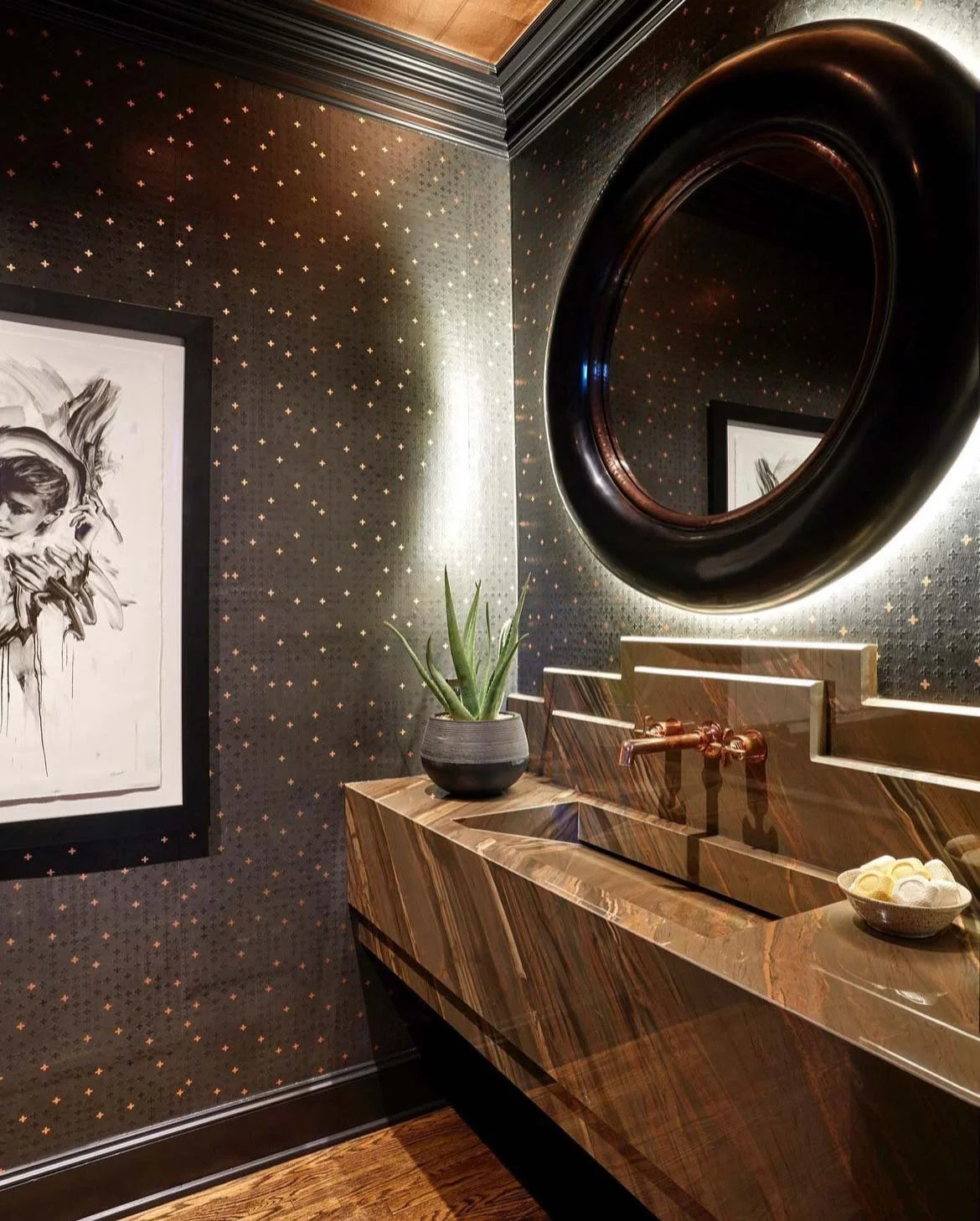 Gothic Leaf Charcoal Copper