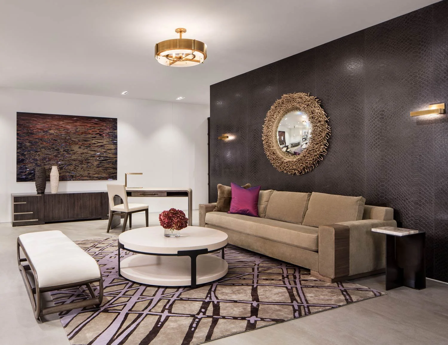  Boa Charcoal  • SKU 14-0046 • Polished plaster reminiscent of reptile skin. Sealed with Beeswax and buffed to a perfect sheen.