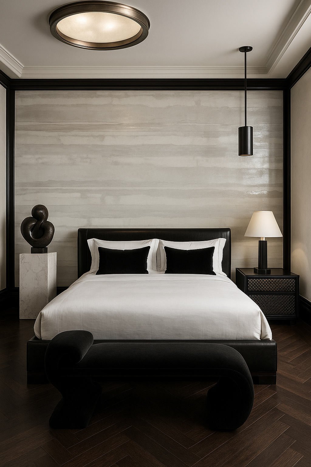  Nebula Creme  • SKU 19-1070 • Nebula has gently undulating stripes and soft tonal palette evoke a tranquil skyscape, with subtle matte and shimmer finishes creating a quiet, luminous rhythm.