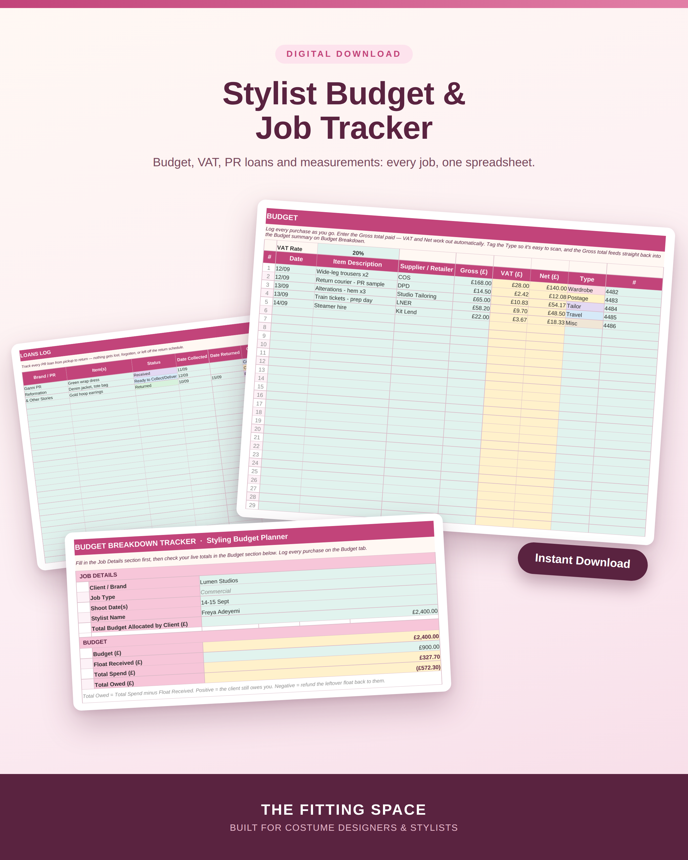 Stylist Budget/Job tracker