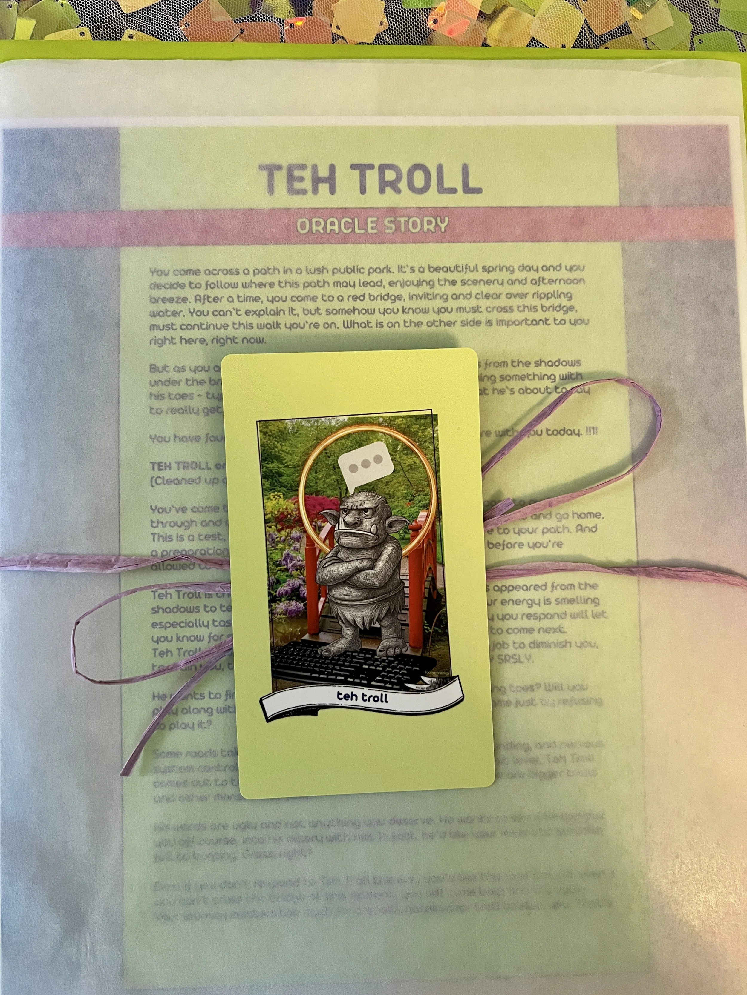 "Teh Troll" Oracle Parcel - Individual Printed Card & Story Sheet