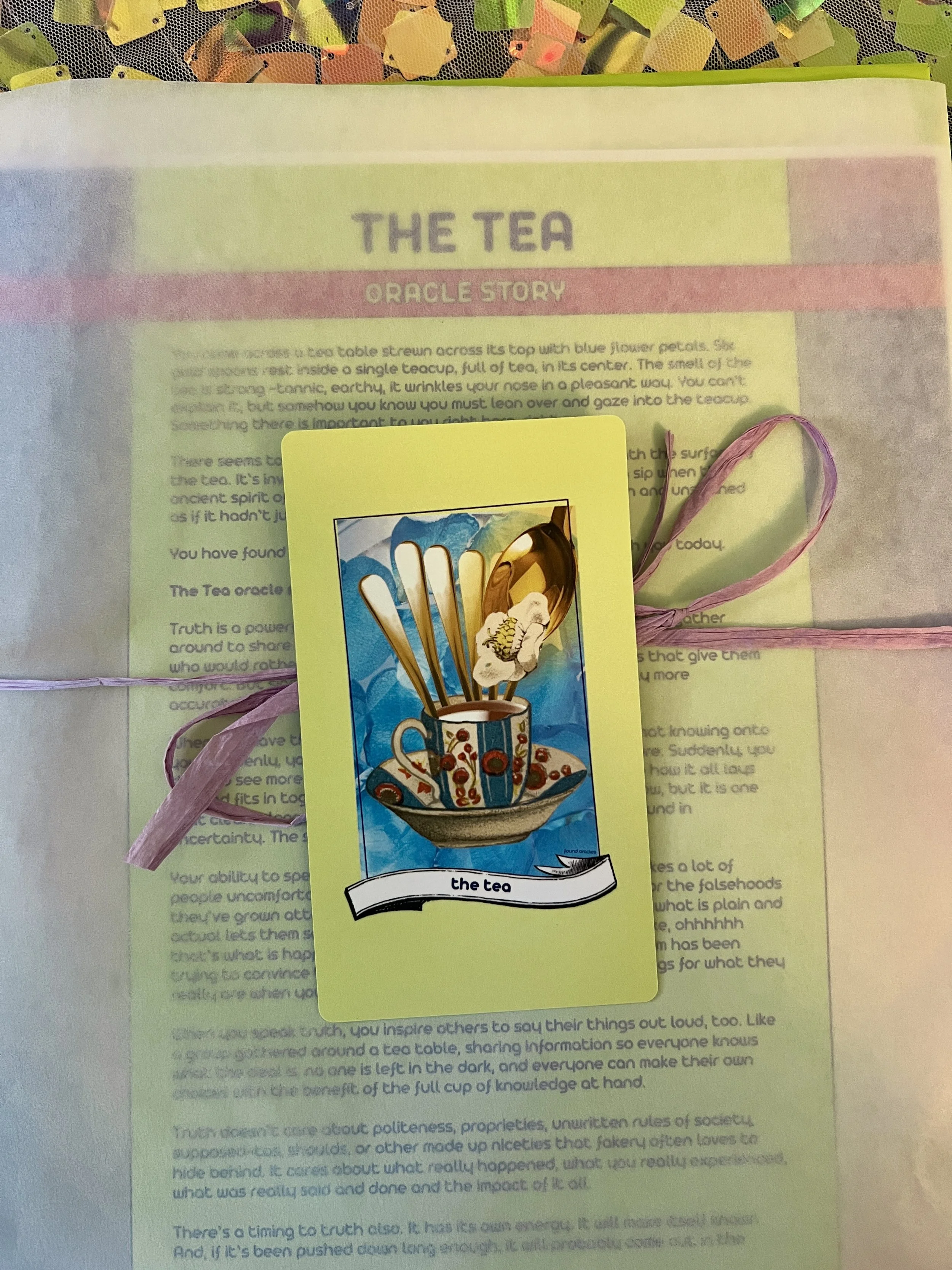 "The Tea" Oracle Parcel - Individual Printed Card & Story Sheet