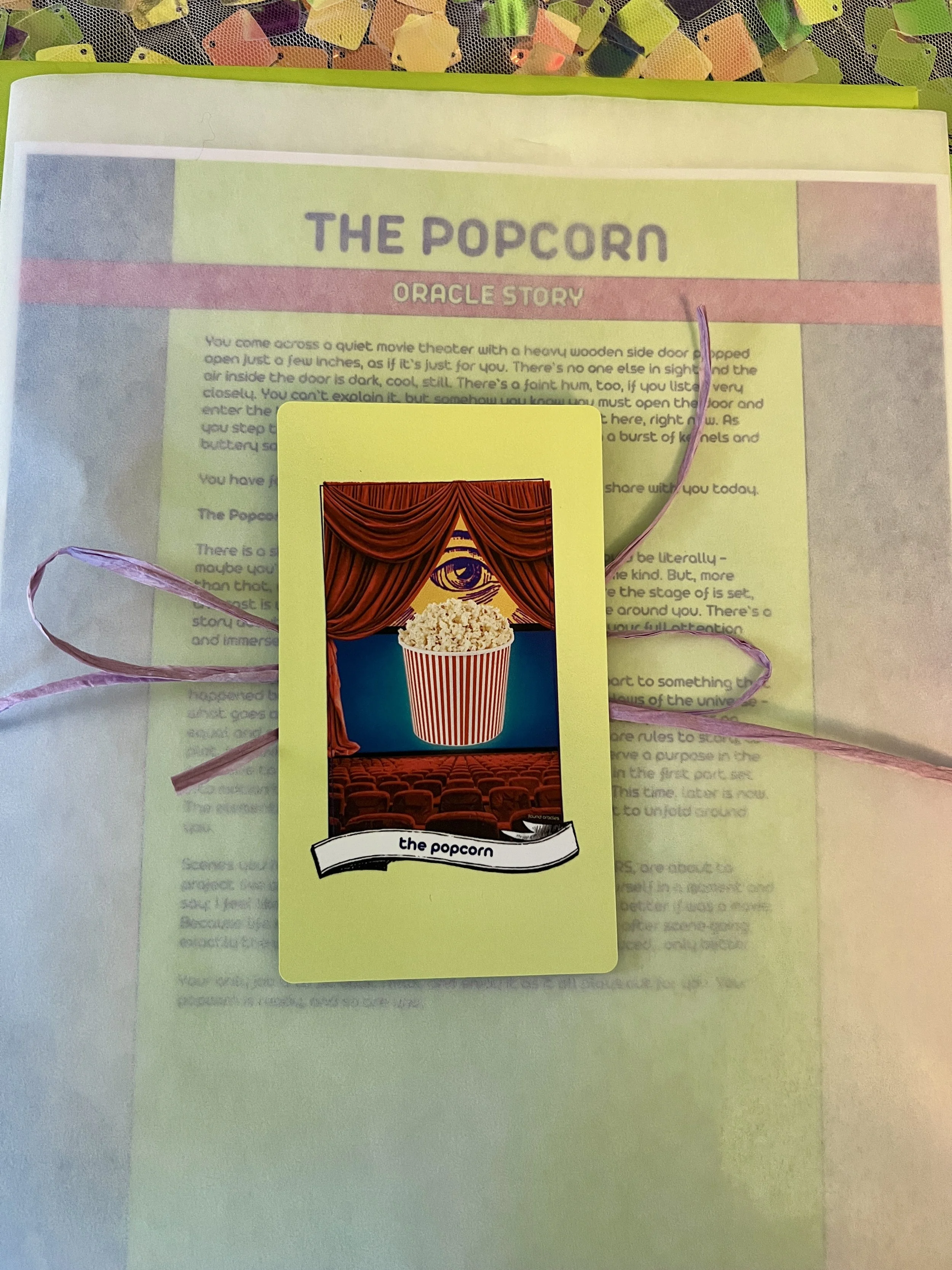 "The Popcorn" Oracle Parcel - Individual Printed Card & Story Sheet