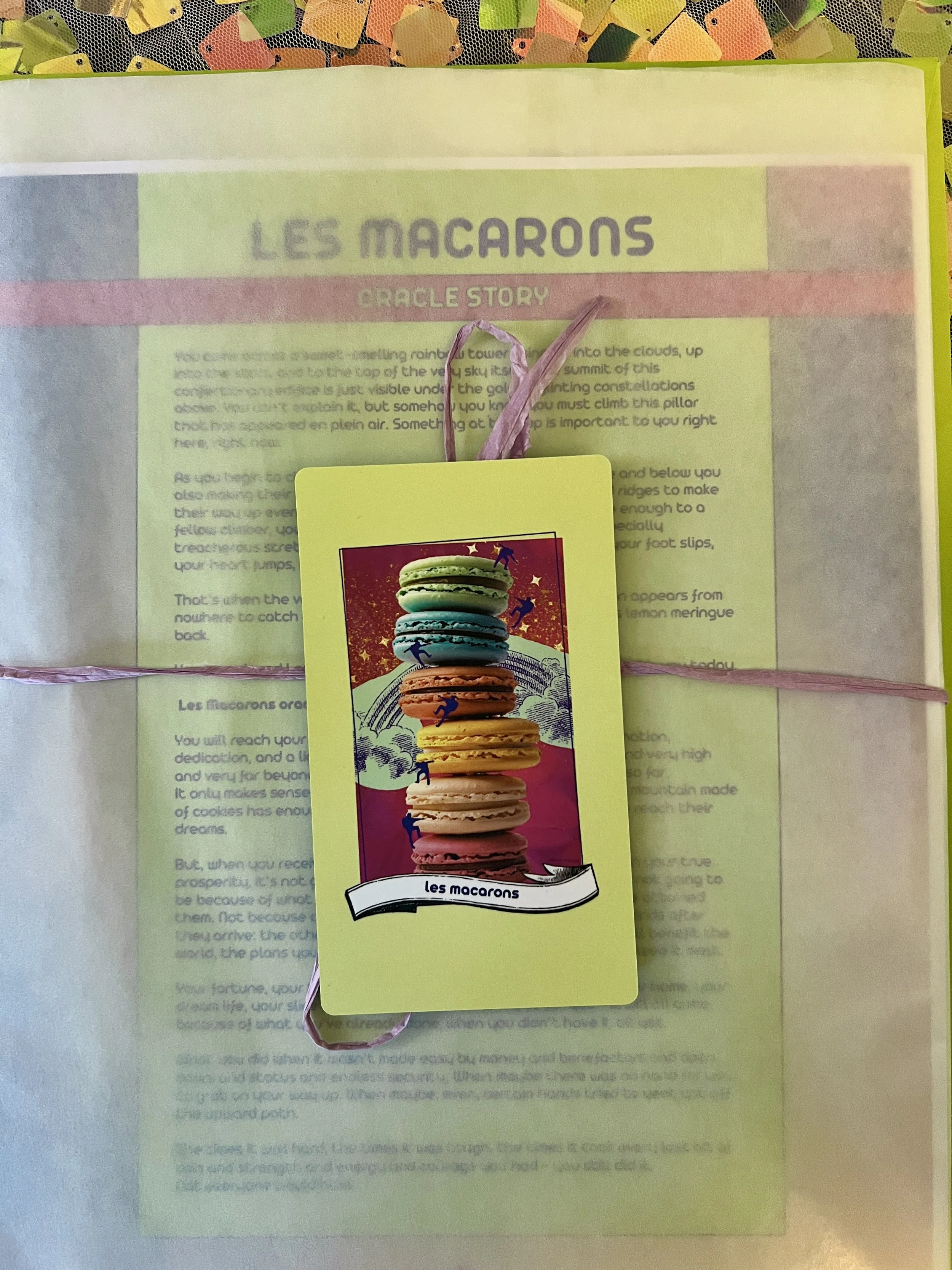 "Les Macarons" Oracle Parcel - Individual Printed Card & Story Sheet