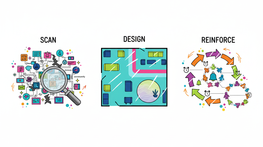 Shape The Environment. Learn the skills to help others change. Framework for Growth and Building the Skills you need - Leadership - Science Backed Tools at Coulda Woulda for leaders, parents and humans.