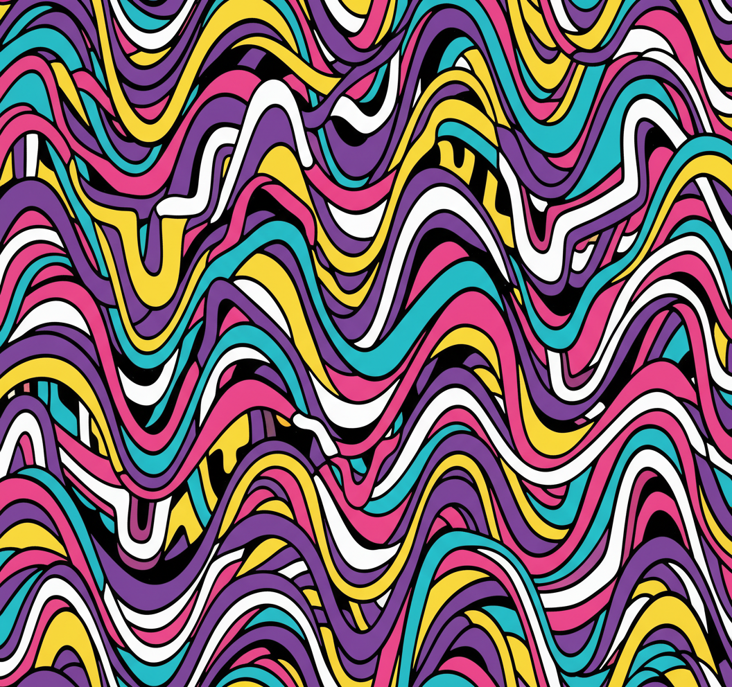 An abstract, colorful pattern. Symbolizes one part of the Grow Yourself Framework:  Build Habits that Stick @ Coulda Woulda where you can grow skills that help you as a parent and leader.