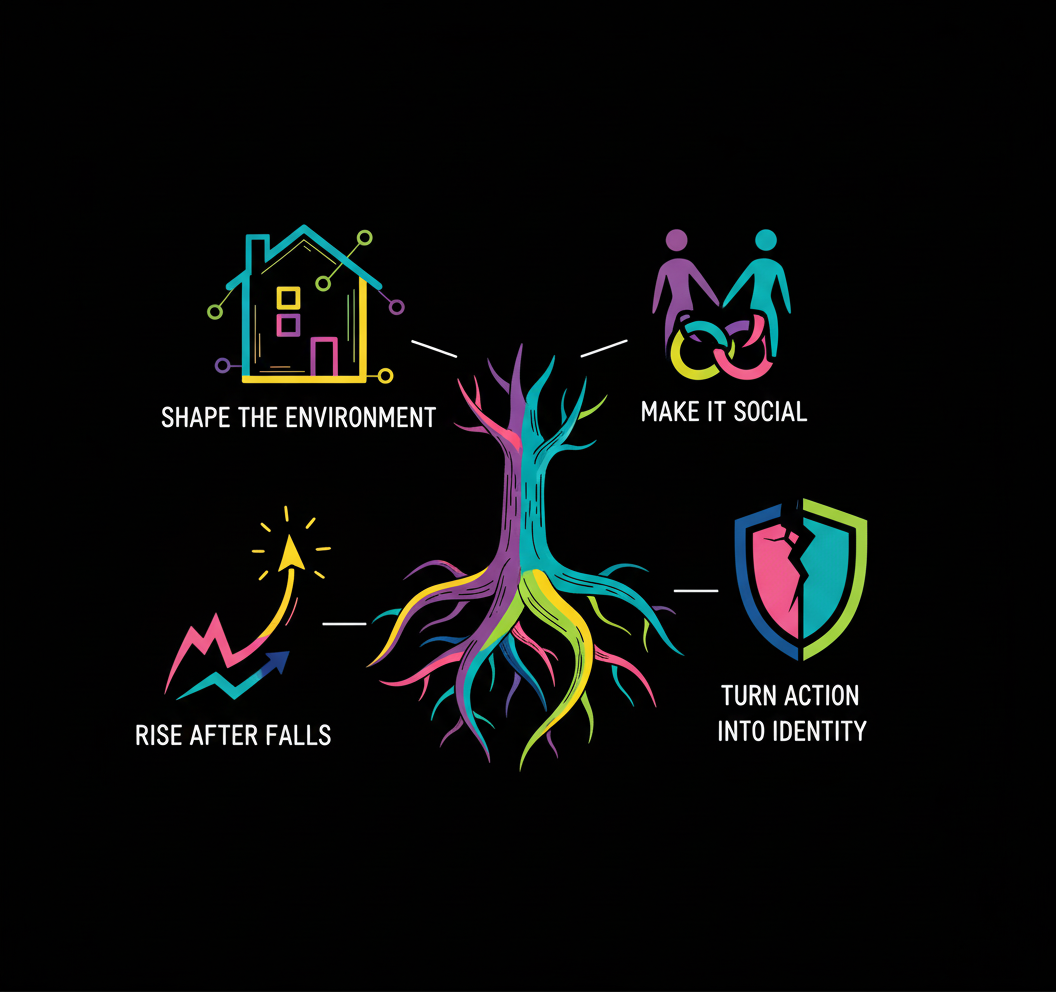 Make it Stick and Root Change Framework for  Change Management Tool to help others change. Framework for Growth. Helping Others Grow and Change - Science Backed Tools at Coulda Woulda for leaders, parents and humans to learn skills and grow.
