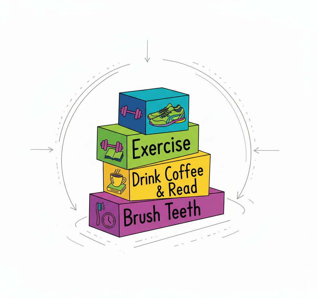Symbolizes one part of the Grow Yourself Framework:  Build Habits that Stick @ Coulda Woulda where you can grow skills that help you as a parent and leader. Get Inspired to grow one step at a time.