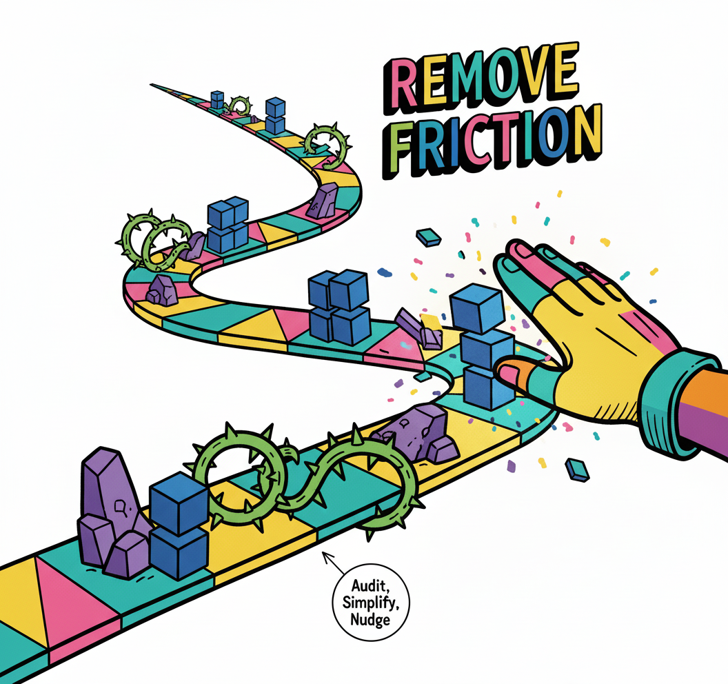 Remove Friction for Lasting Growth, Framework for  Change Management Tool to help others change. Framework for Growth. Helping Others Grow and Change - Science Backed Tools at Coulda Woulda for leaders, parents and humans to learn skills and grow.