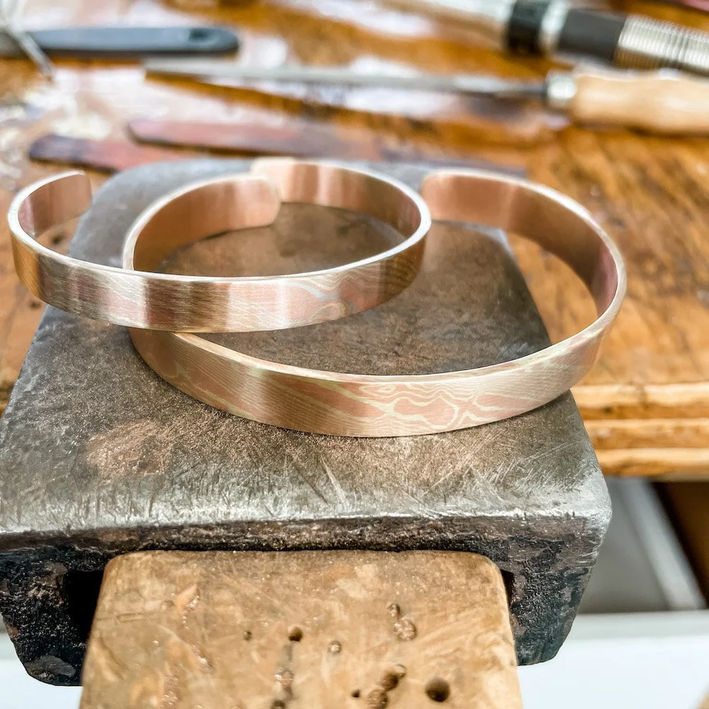 Two great bracelets, twist-patterned and ready to apply patina.