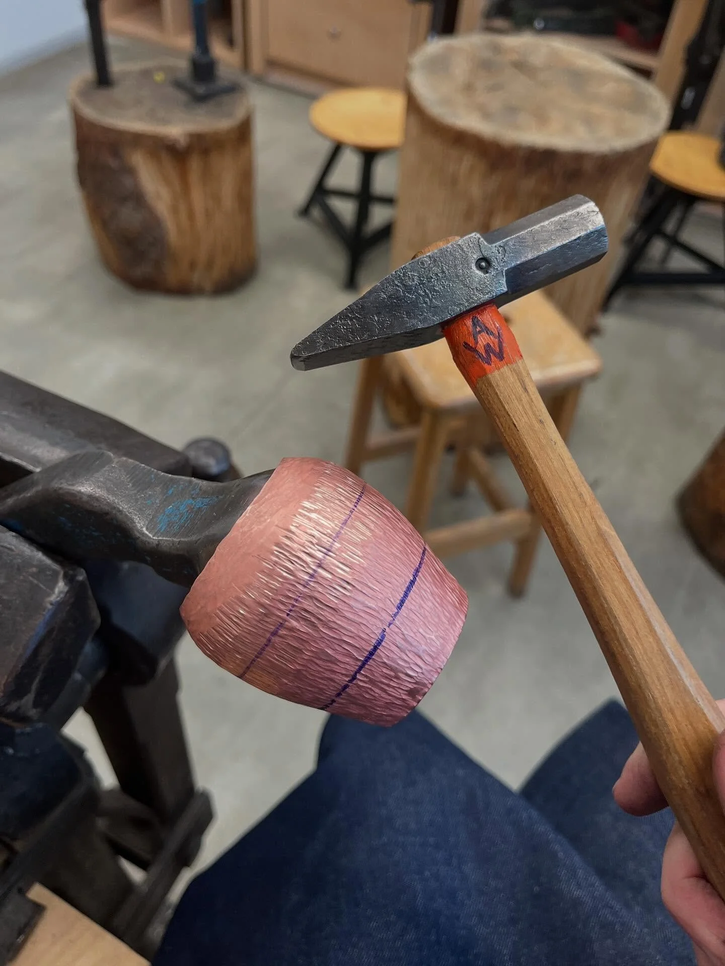 Second week of my Farnham Residency - raising spun copper forms