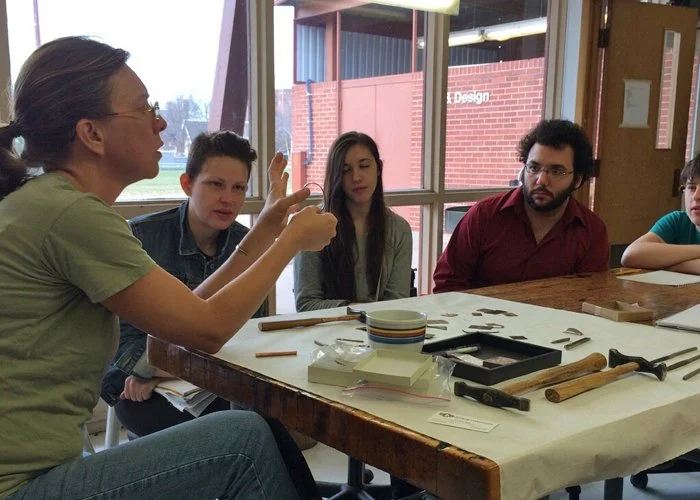 Explaining the mesmerizing fusing and patterning process of mokume gane.