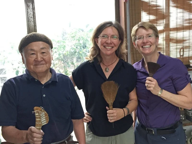  It was Mr. Tamagawa's idea to all hold the little brooms! One of the few photos of Ame, since she was doing most of the photography. 