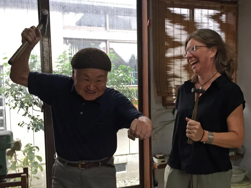  I think this proves that metalsmiths are the same the world over - we just want to play with our hammers! 