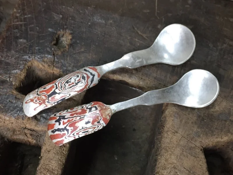  When they were finished, he asked us to choose two! Omg! These are our spoons now. Wow. 
