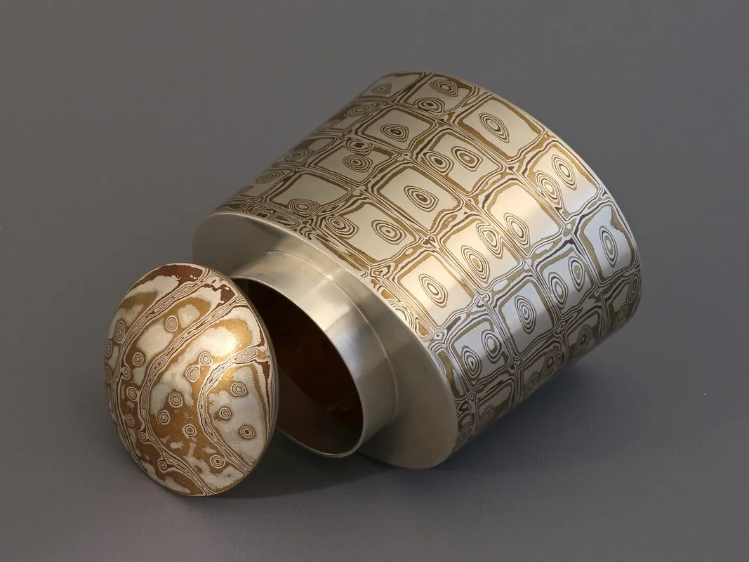 Oval mokume gane box