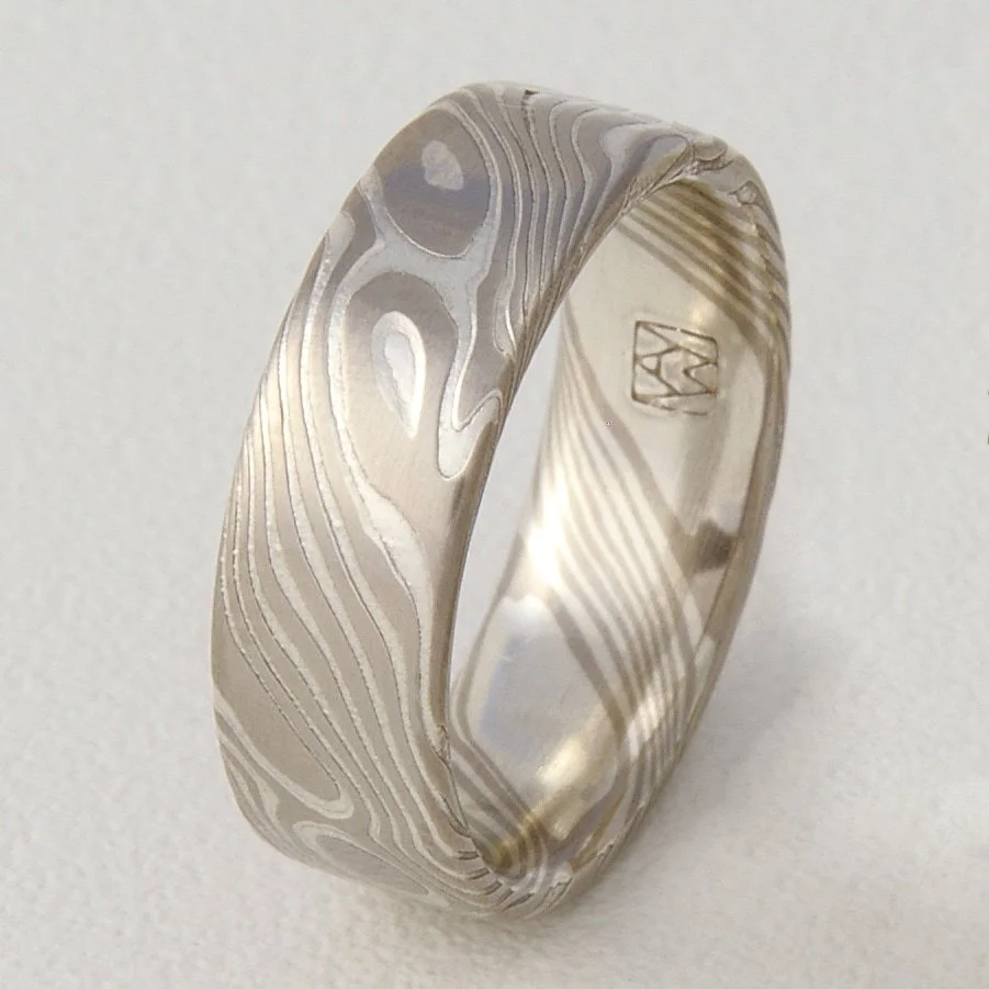 Color Choice PS - Palladium 500 and sterling silver, etched, flat-top.