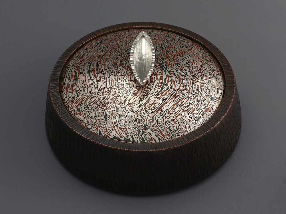 "Drifting on Solid Ground" mokume gane box