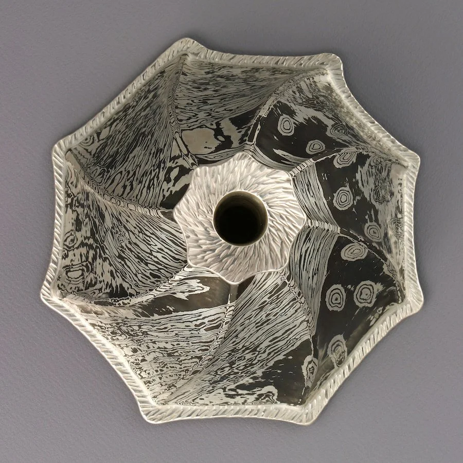 "Blossom" Mokume gane vase - detail