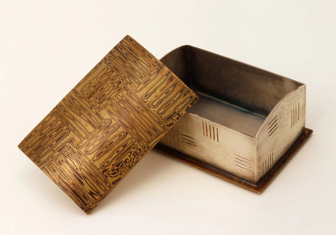 "Thatch" - Mokume gane box - lid