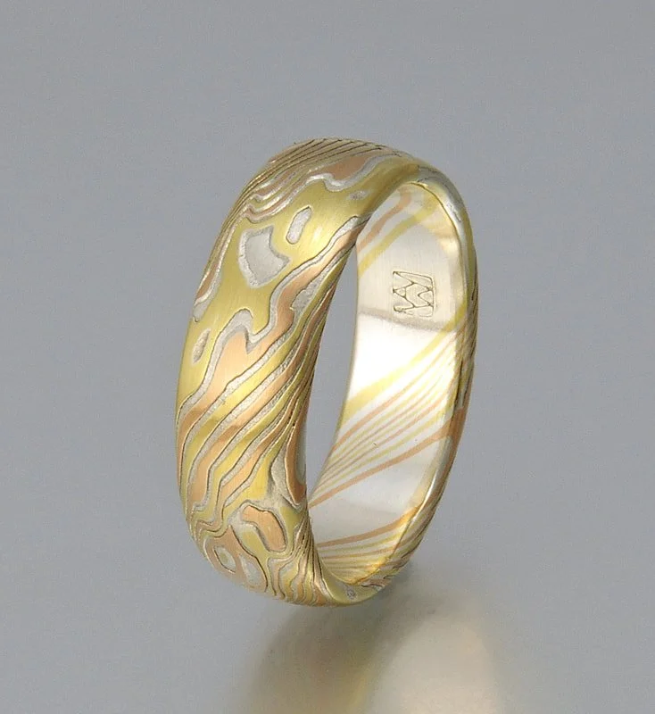 Color choice RYS - 14k rose gold, 18k yellow gold and sterling silver, etched.