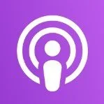 Podcast icon with a person silhouette in the center on a purple background