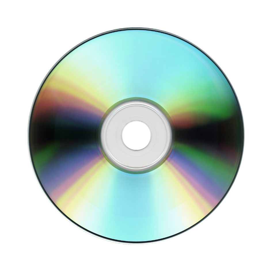 Un disque compact ou DVD avec un reflet irisé.