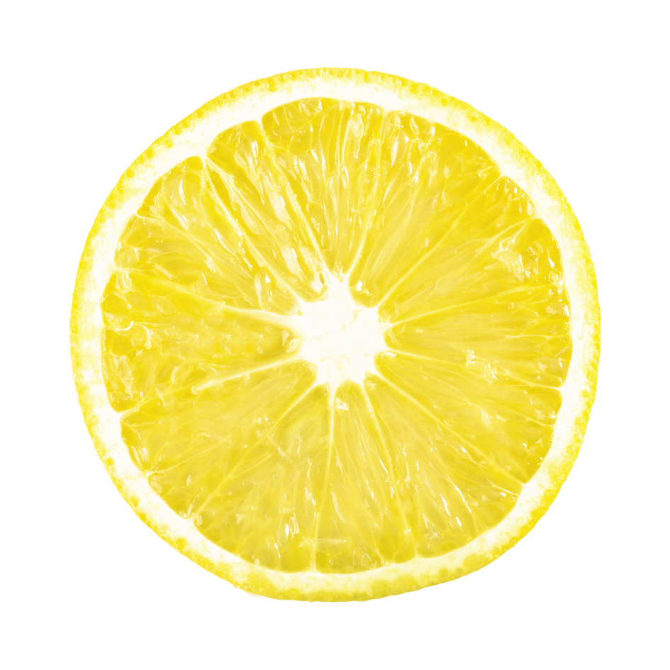 Une tranche de citron jaune