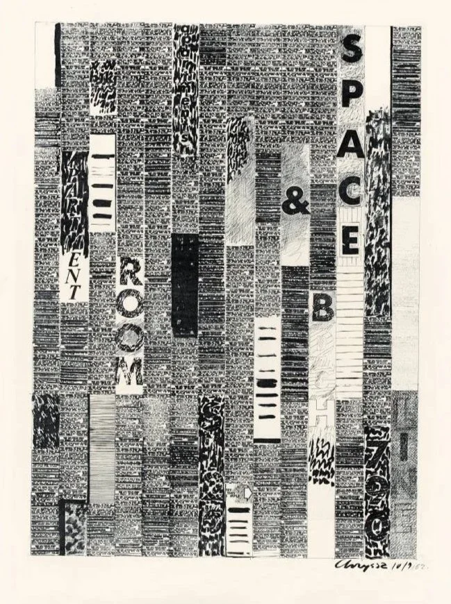 Art installation featuring two large blue neon letter A's with neon piping inside, standing on a concrete floor in an industrial-style gallery with brick and textured wall background.