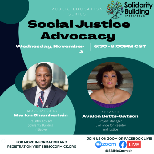 SBI McCormick Social Advocacy Public Ed Series Event