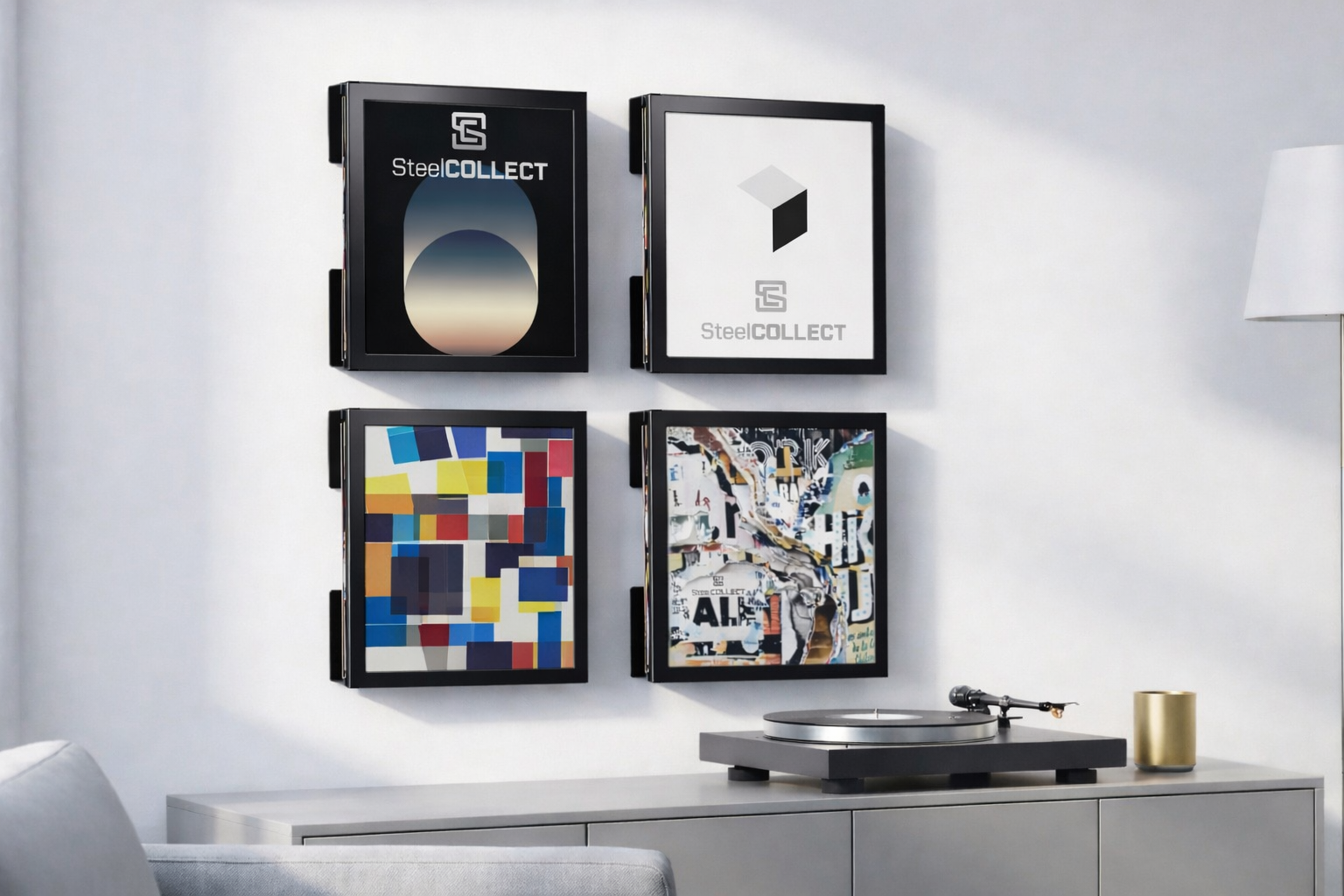 BUNDLE 3 - 4x SteelCOLLECT Schallplatten Halterung, zweiteilig, spare 21%