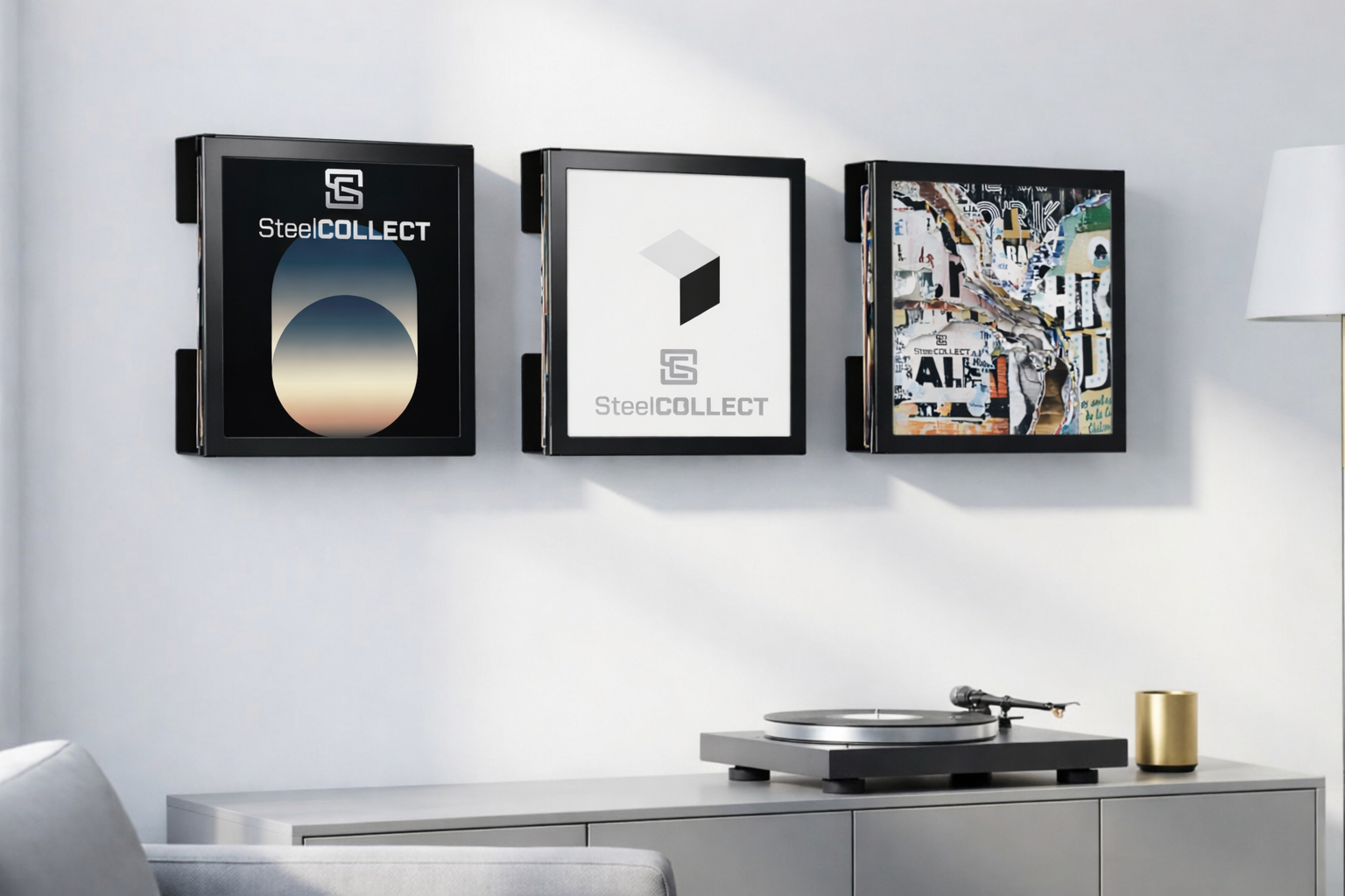 BUNDLE 2 - 3x SteelCOLLECT Schallplatten Halterung, zweiteilig, spare 19%