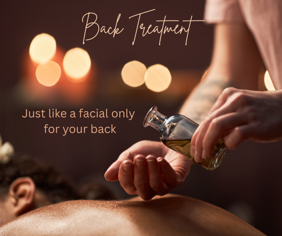 rubbing oil on a back in spa
