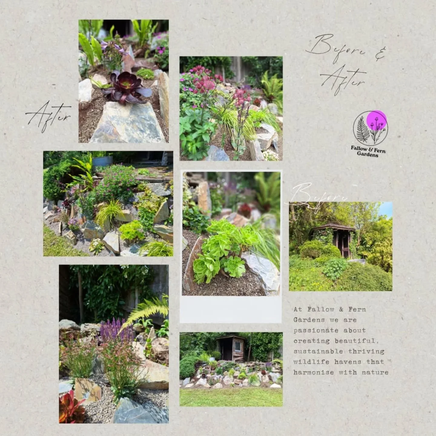 Some before and after photos of a lovely job in Devon near Totnes earlier this year... 💚

#GardeningForWildlife
#GardensWithSoul
#gardenartist #gardendesign #gardendesigner #EcoGardening #TotnesGardening #sustainability #greenplanet #rockery #Before