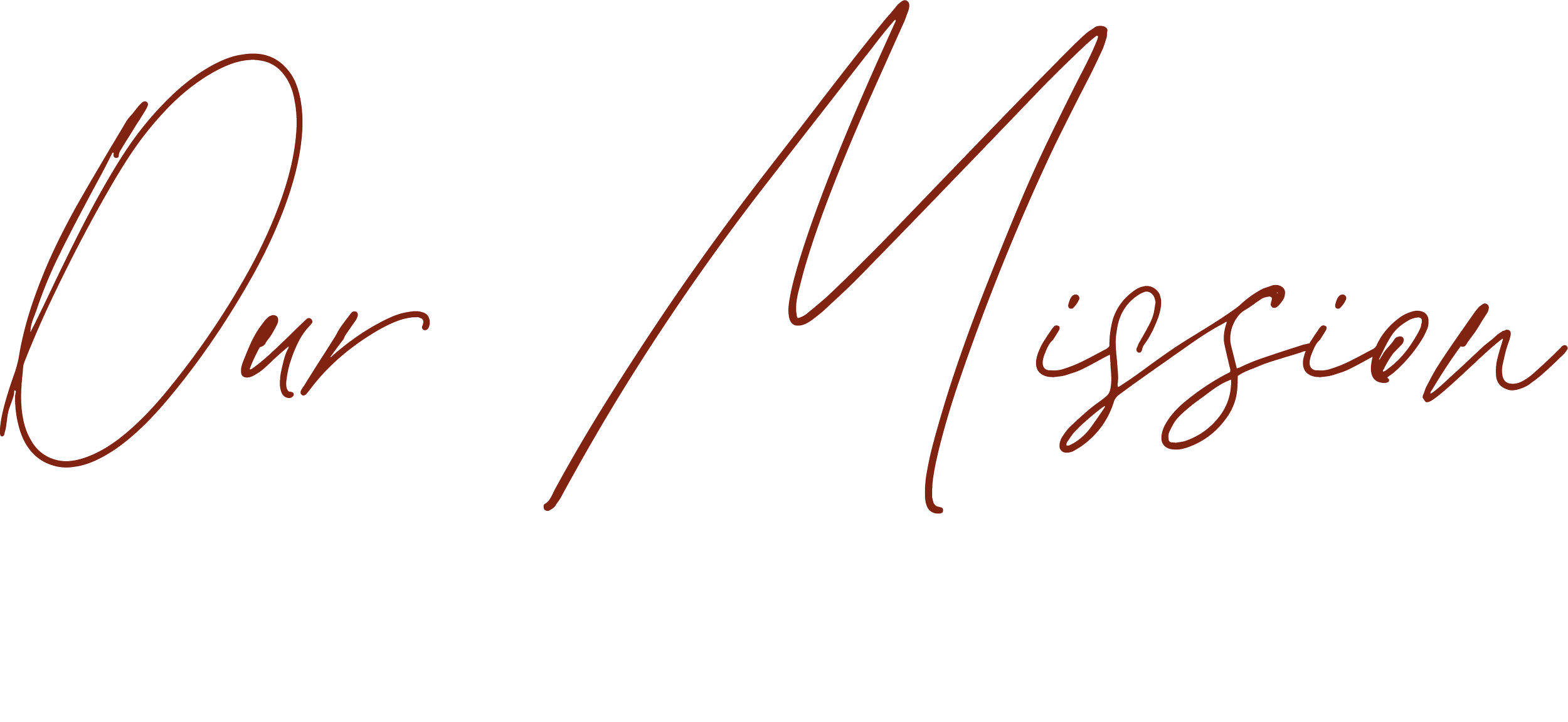 Text in a stylish script font that reads "Our Mission"