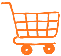 Orange shopping cart icon