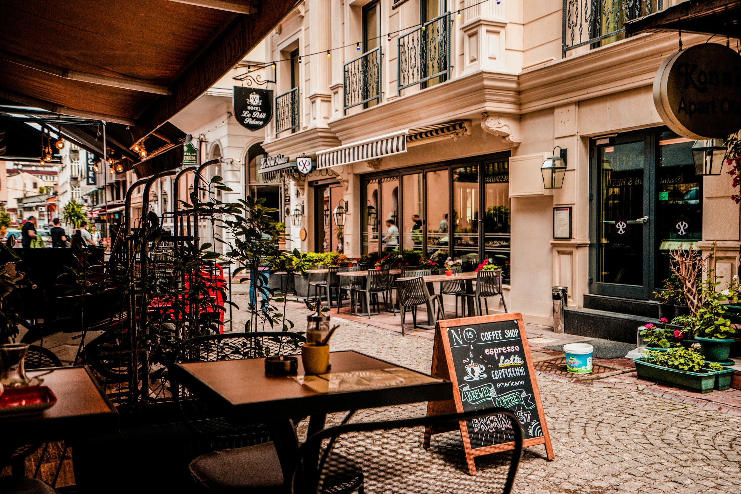 a wonderful european town, a cafe to sit and relax,