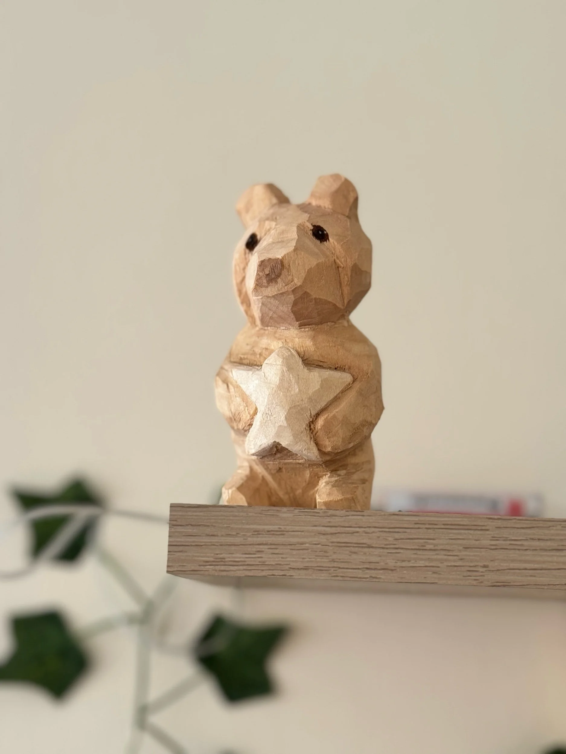 Hand Carved Wooden Bear