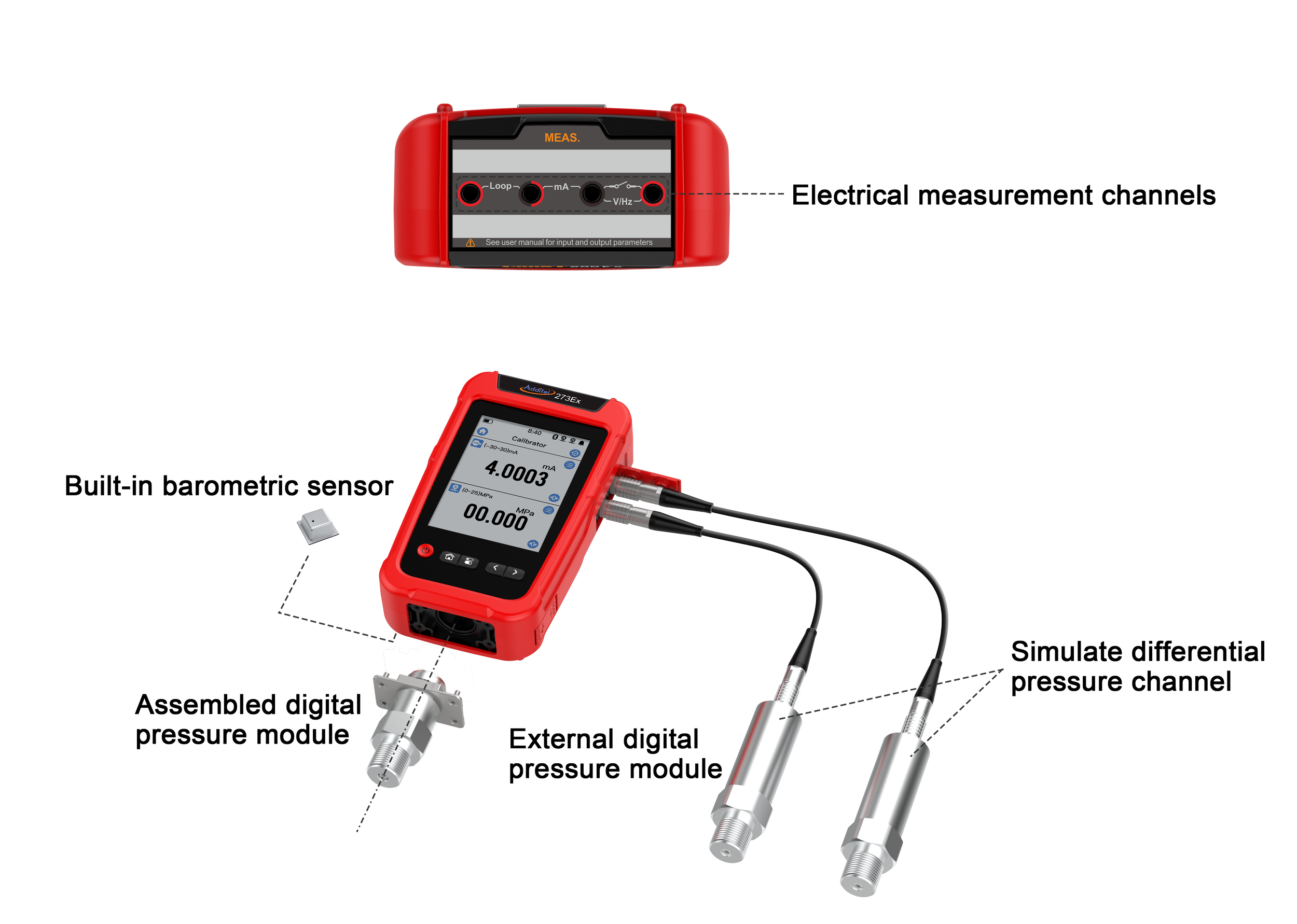 Additel ADT273EX Handheld Pressure Calibrator - Gauge Pressure (psi)