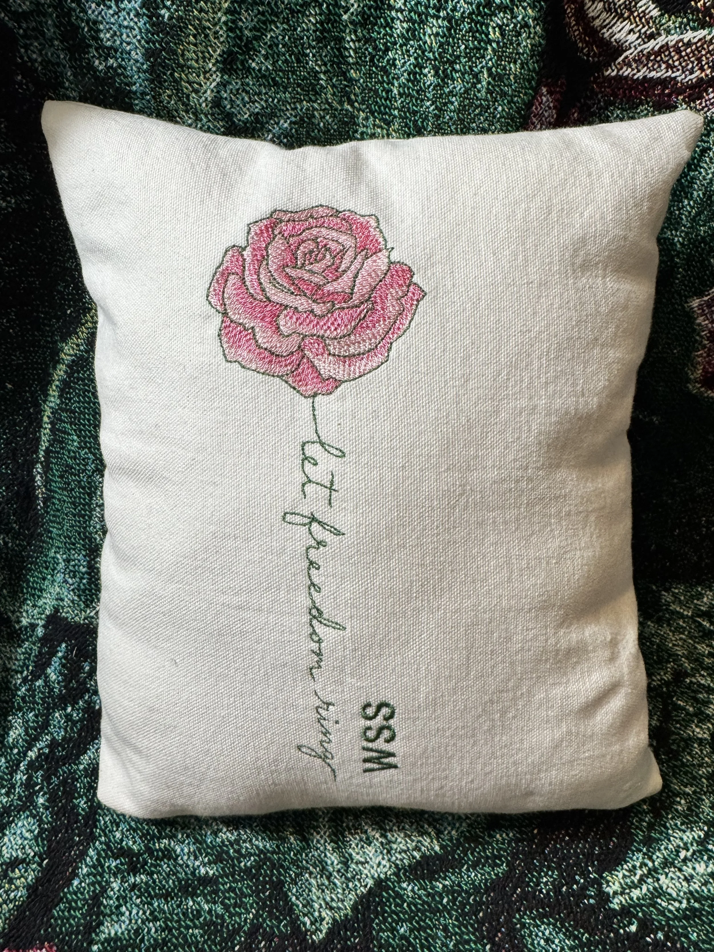 Embroidered Flower Pillows