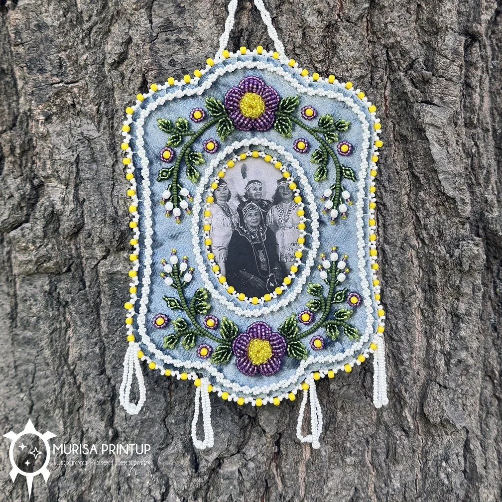 Tuscarora Blue Grey Beaded Frame