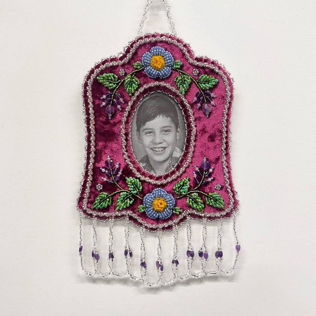 Magenta Beaded Frame