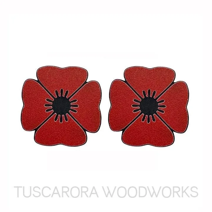Red Poppy Acrylic Center Cabochon