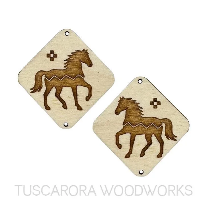 Horse Wooden Center Cabochon